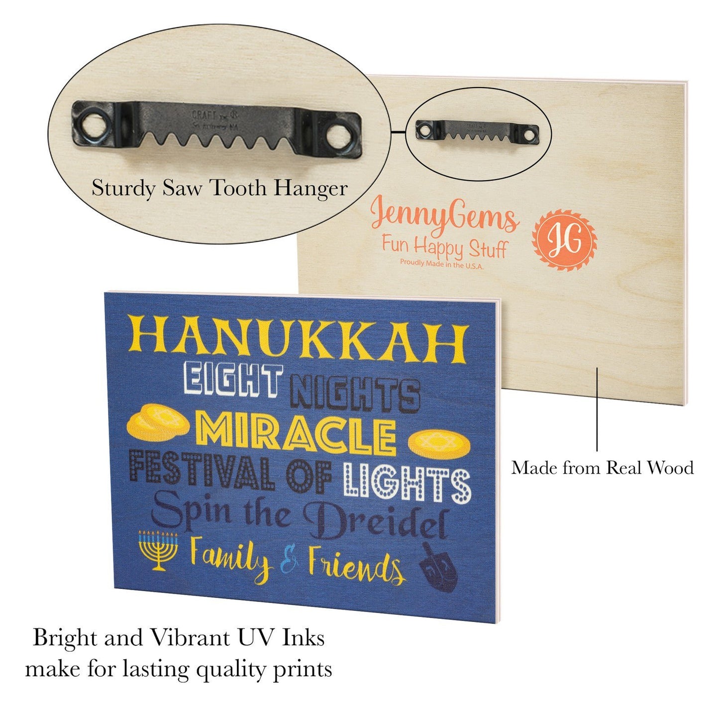 JennyGems Hanukkah Decorations Chanukah Decorations, Hanukkah 8 Nights Miracle