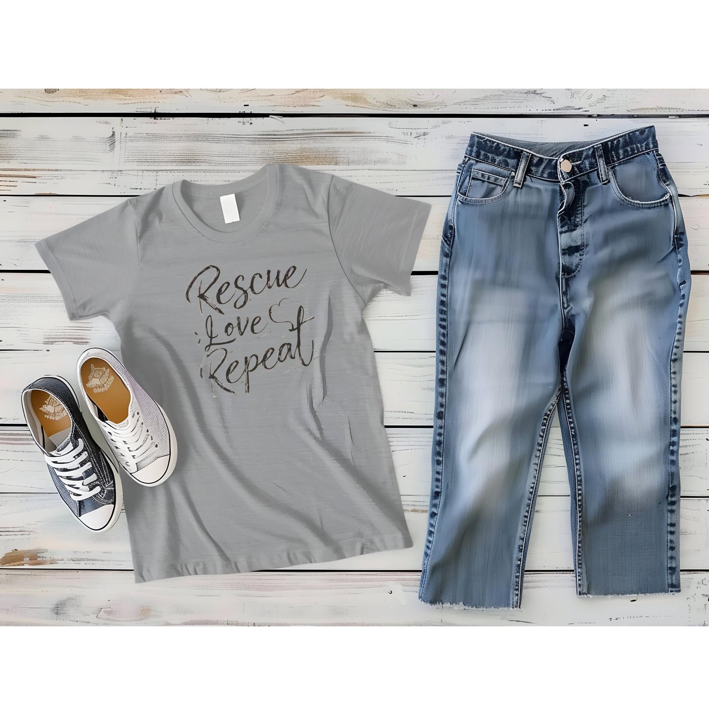 Rescue Dog Tshirt, Support Rescue Dogs Gift, Rescue Love Repeat, Unisex