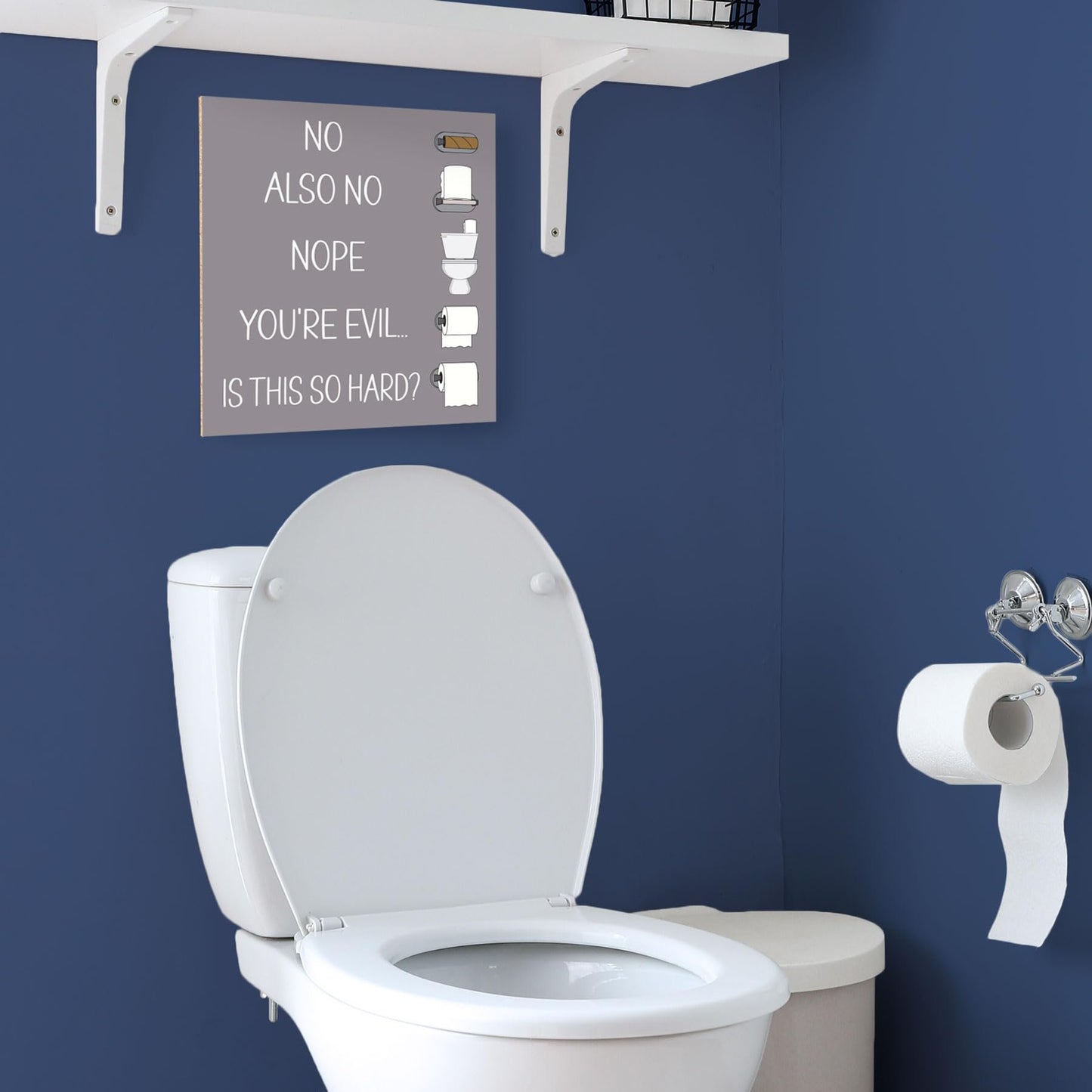 JennyGems Funny Bathroom Signs, Farmhouse Bathroom Wall Decor, Changing the Toilet Paper Farmhouse Bathroom Wall Art, Bathroom Decor, 10x12 Inch Wood Sign