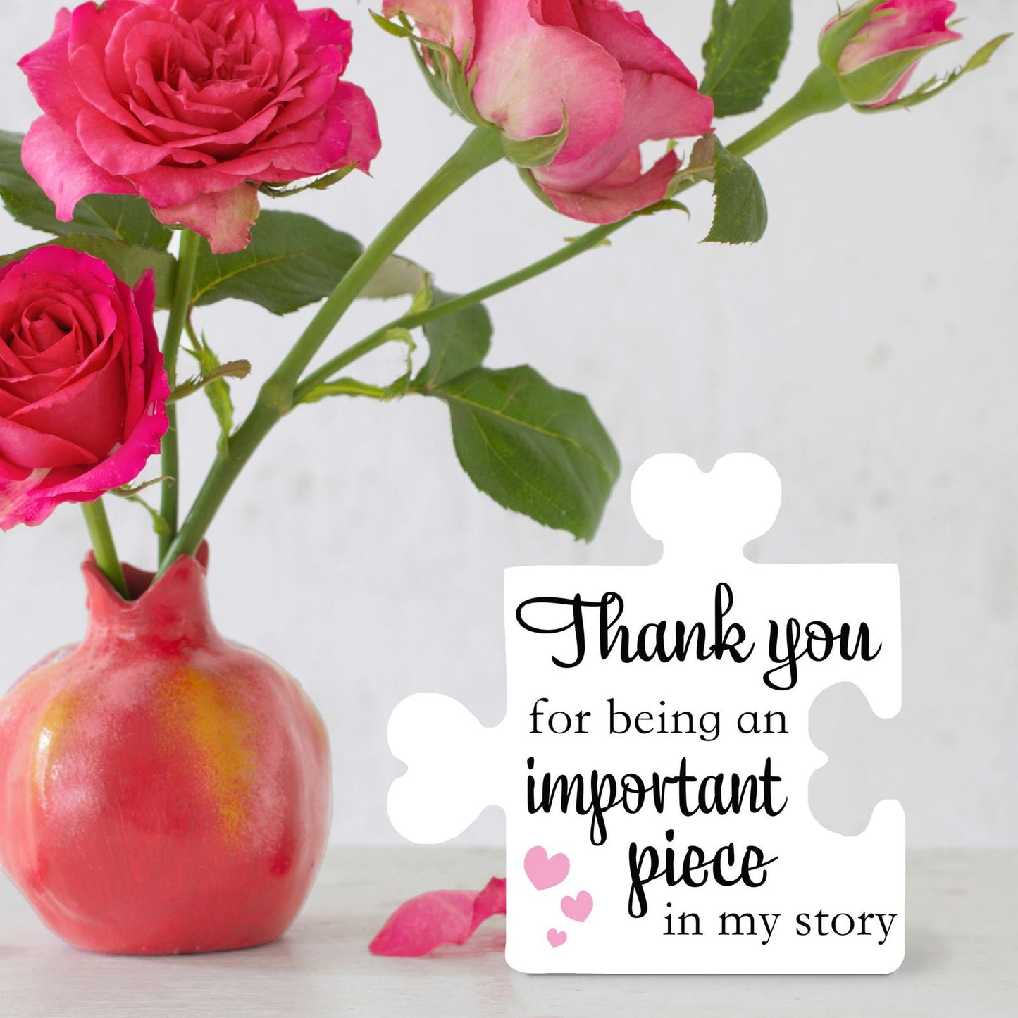 Thank You for Being an Important Piece in My Story Puzzle Sign, Gratitude Gift