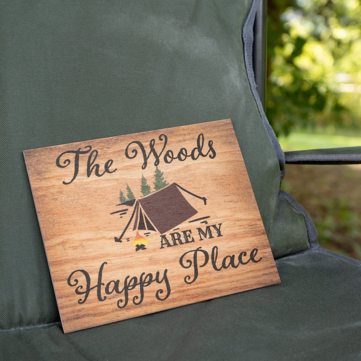 JennyGems Camper Gift for Women, Gift for Campers, Woods Are My Happy Place Sign