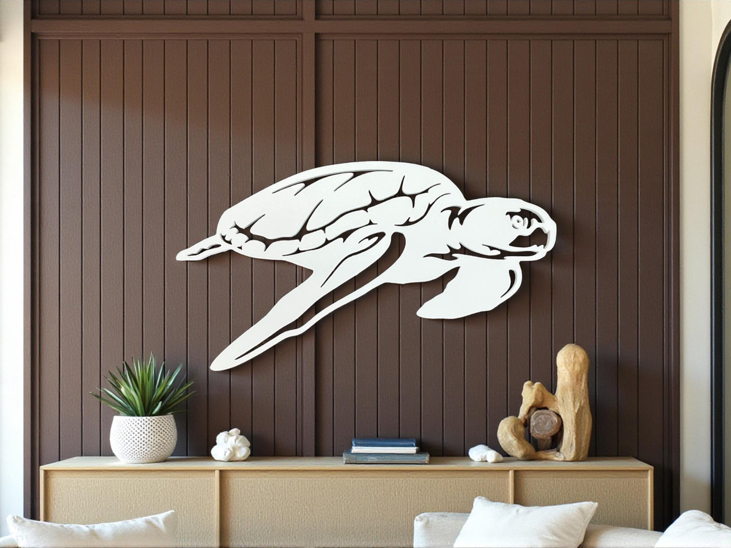 Outdoor Sea Turtle PVC Sign - Coastal Beach House Wall Art