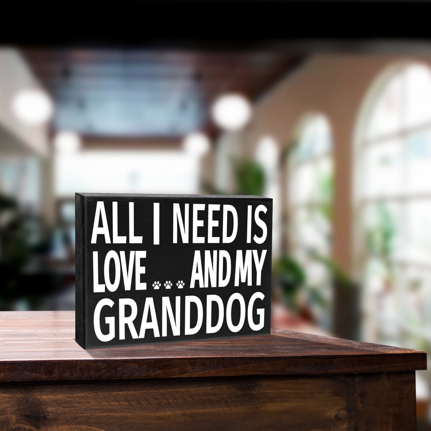 JennyGems Granddog Gifts, Dog Grandma Gifts, All I Need Is Love and My Granddog Wooden Sign, Grandpa Gifts, Grandparents Day, Made in USA
