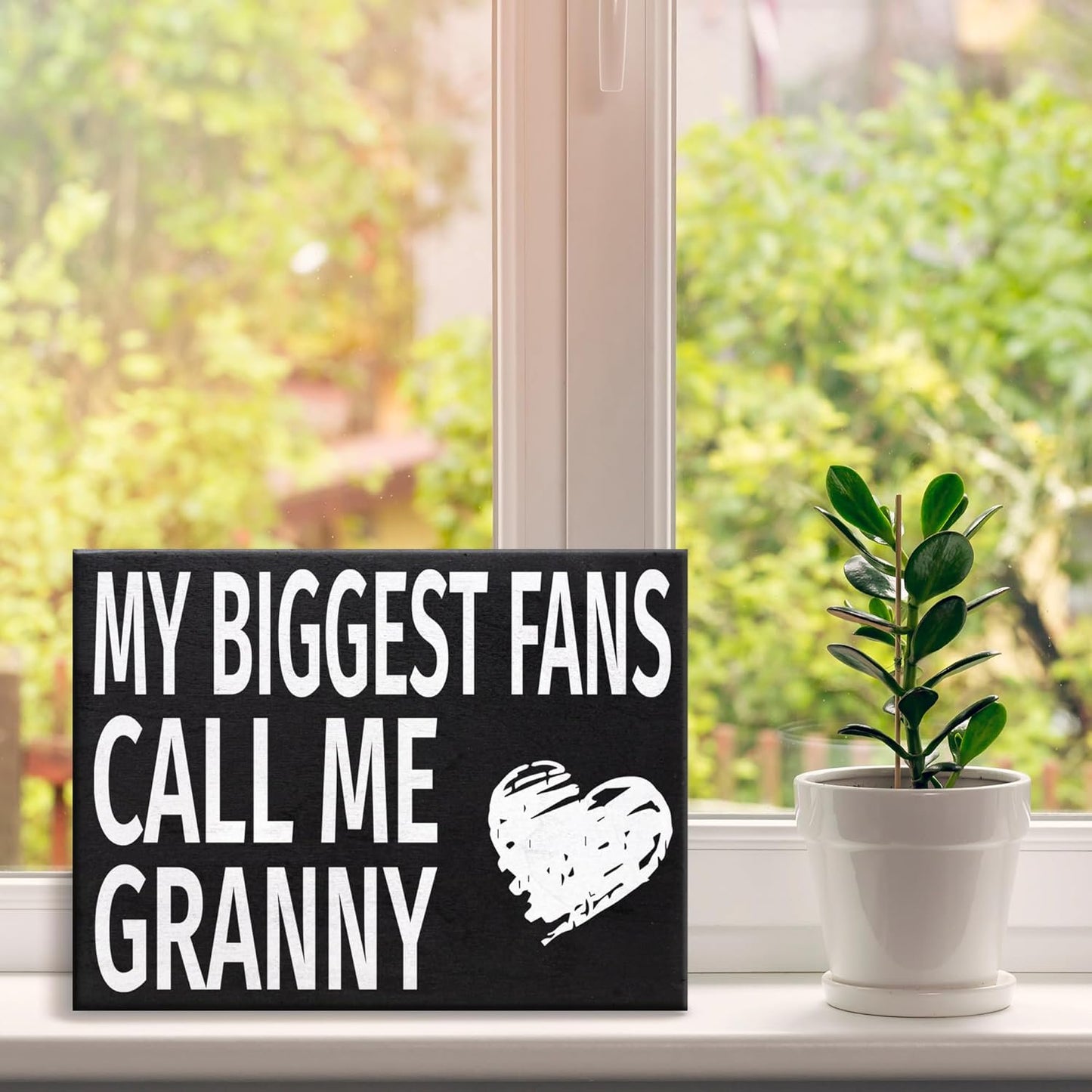 My Biggest Fans Call Me Granny Wooden Sign - Granny Gifts, Sentimental Wall and Shelf Decor for Grandmothers, Made in USA