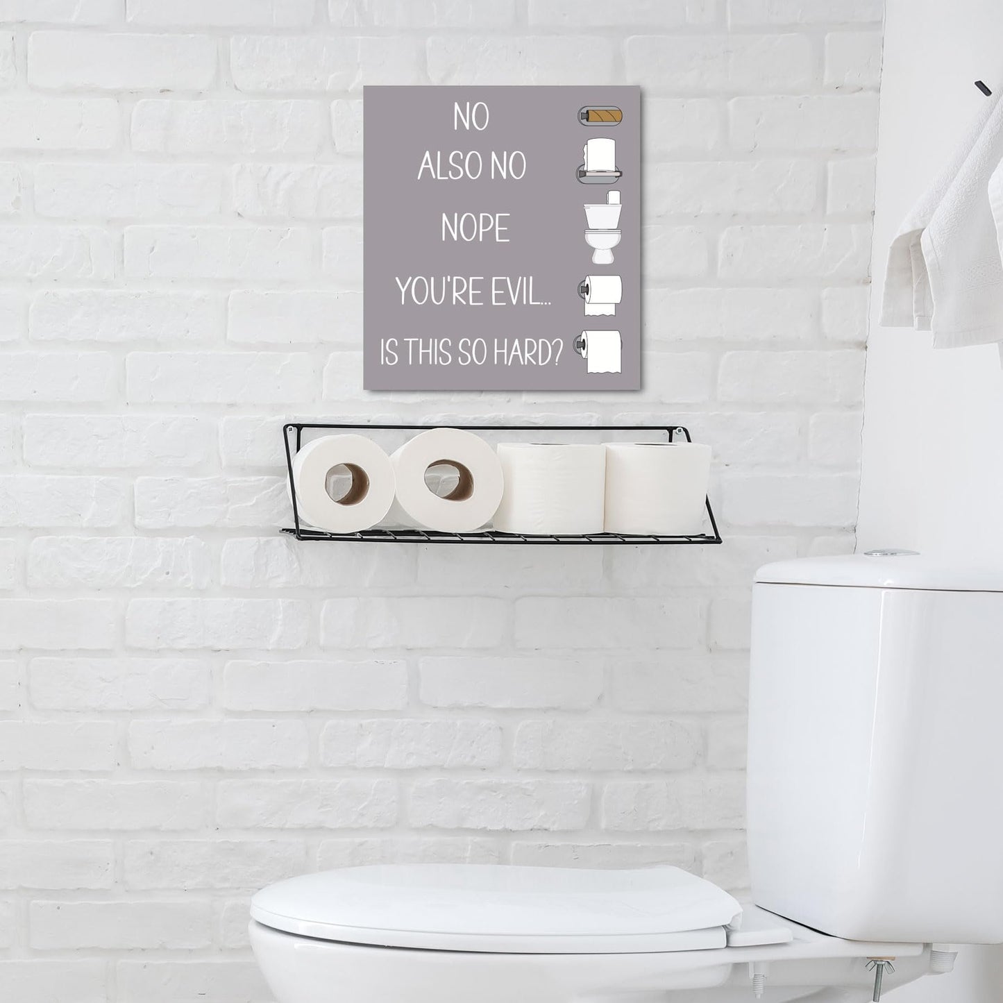 JennyGems Funny Bathroom Signs, Farmhouse Bathroom Wall Decor, Changing the Toilet Paper Farmhouse Bathroom Wall Art, Bathroom Decor, 10x12 Inch Wood Sign