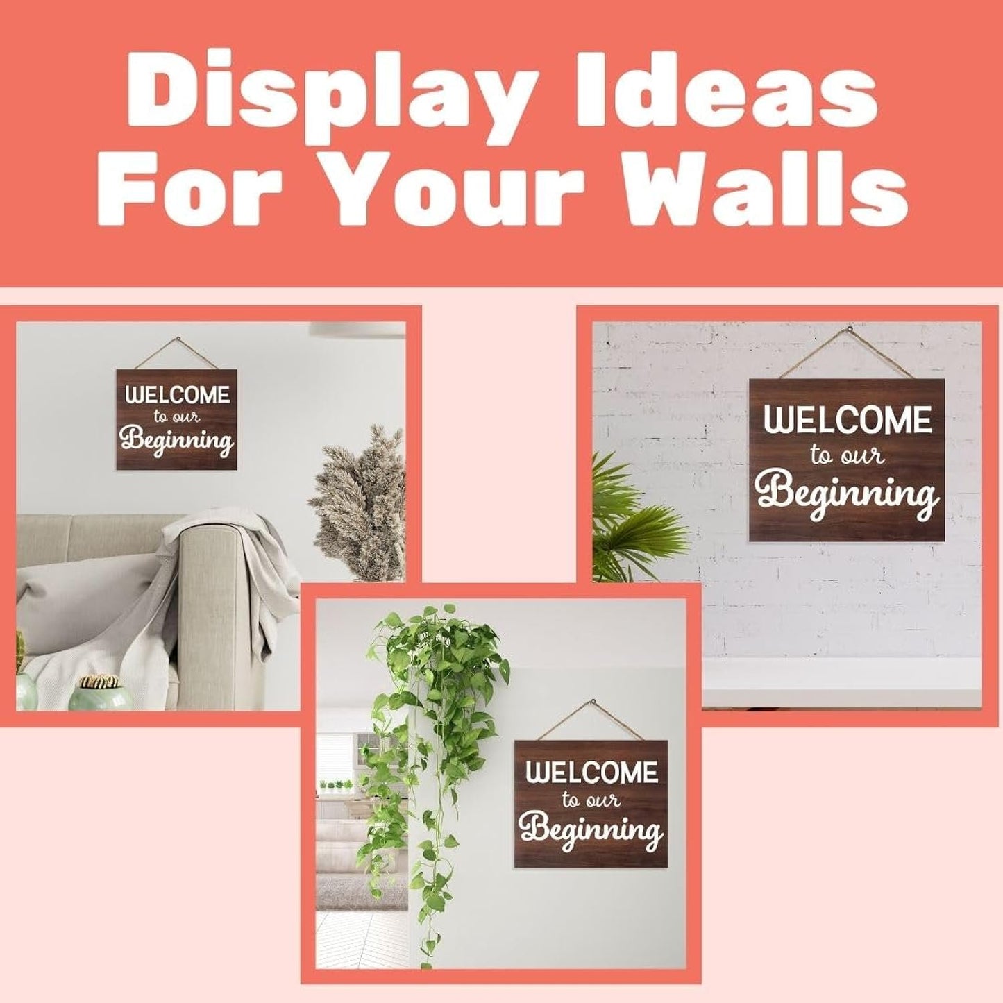 Welcome to the Beginning Sign: Minimalist Wood Wedding & Housewarming Decor