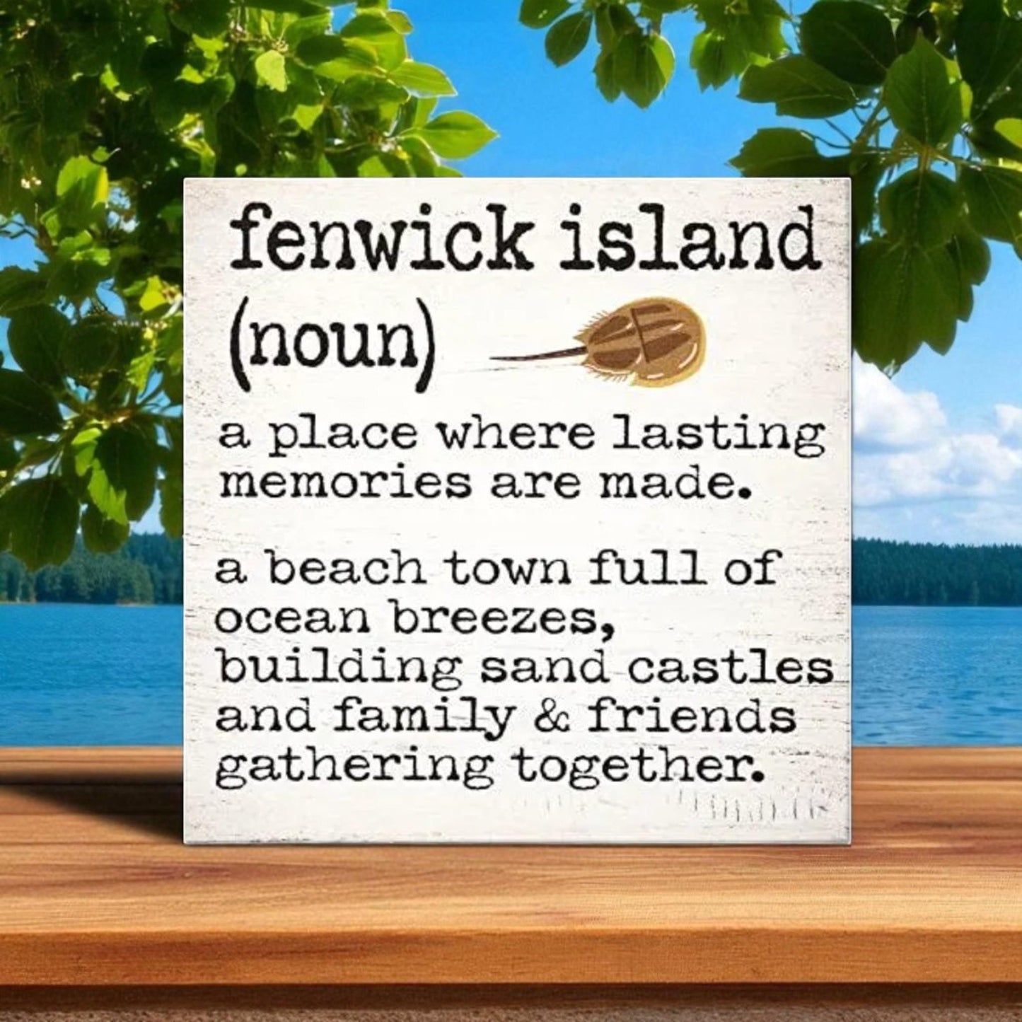 Fenwick Island Delaware Sign: Coastal Beach House Decor