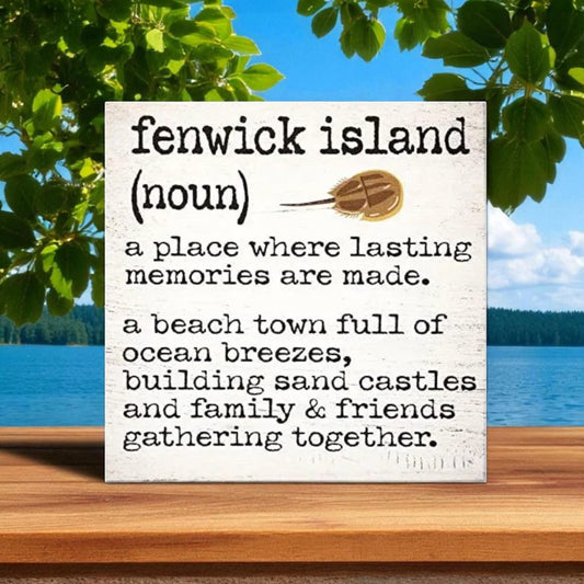Fenwick Island Delaware Sign: Coastal Beach House Decor