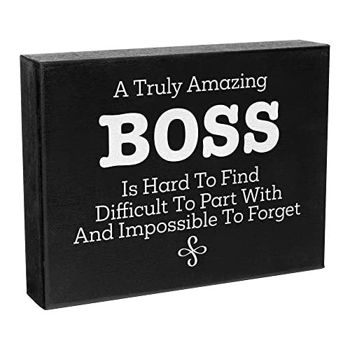 JennyGems Boss & Mentor Appreciation Gifts - 8x6 Inch Wood Sign for Bosses Day & Retirement