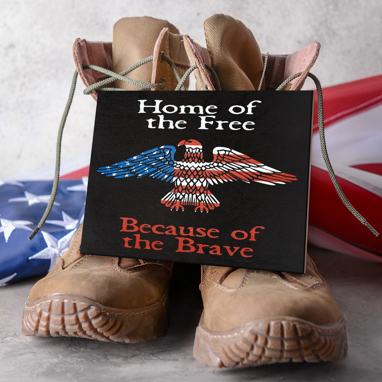JennyGems Patriotic Decor, Home of the Free Wood Sign, 4th of July, Memorial Day