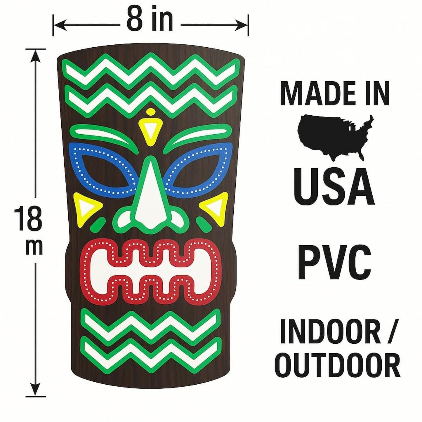 Weatherproof PVC Tiki Mask: Tropical Bar Decor, Hawaiian Style