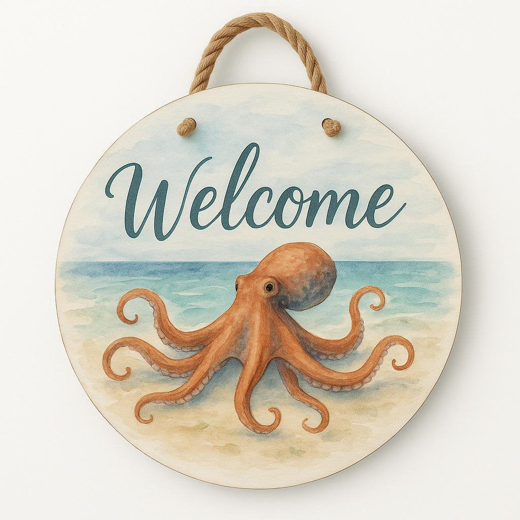 Octopus Welcome Door Hanger – 16" Round