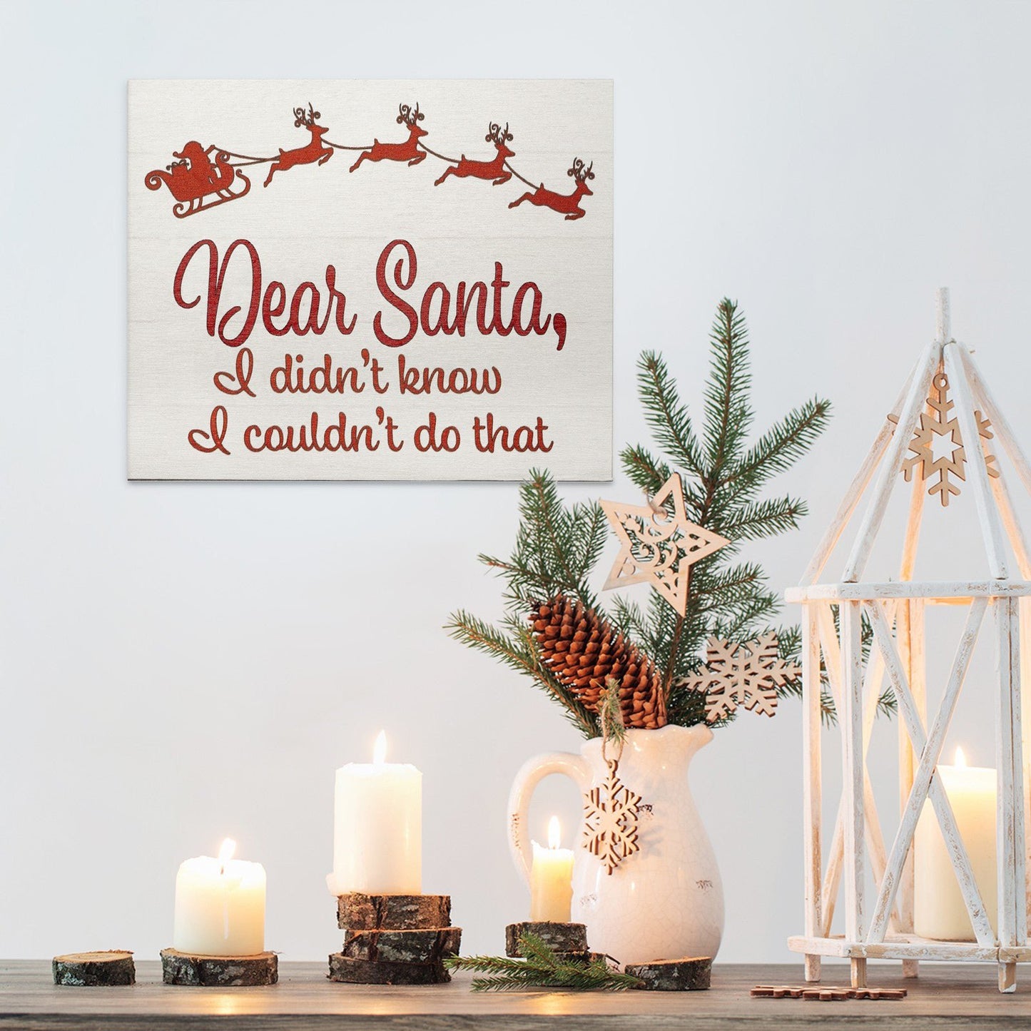JennyGems Dear Santa I Didn't Know, Christmas Decoration, Funny Decor Santa Sign