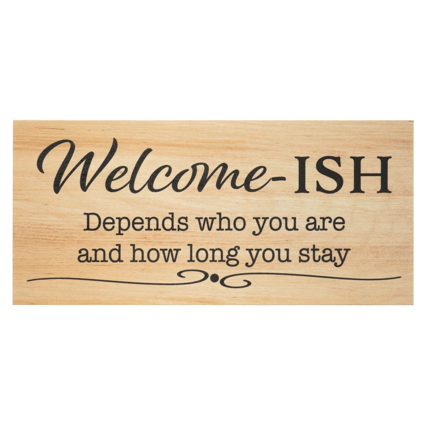 Funny Welcome Sign For Front Door, Welcome-ish Door Hanging Sign, Porch Wooden Decoration, American Made