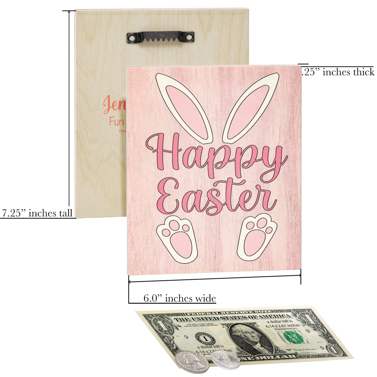 JennyGems Easter Decorations for the Home, Easter Sign, Farmhouse Easter Decor, 7.25 x 6 Wooden Sign, Made in USA