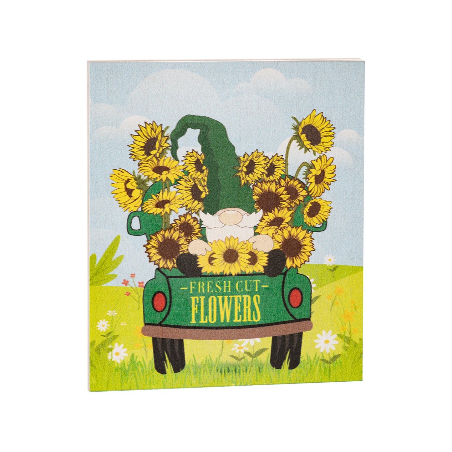 JennyGems Spring Decorations, Sunflower Gnome Sign, Spring Wall Decor