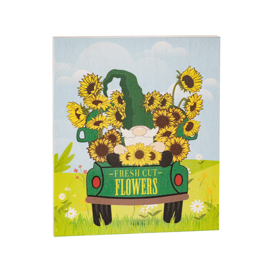 JennyGems Spring Decorations, Sunflower Gnome Sign, Spring Wall Decor
