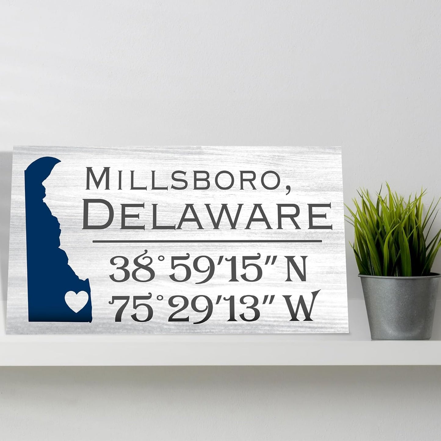 Millsboro, Delaware Wooden Sign, Coordinates