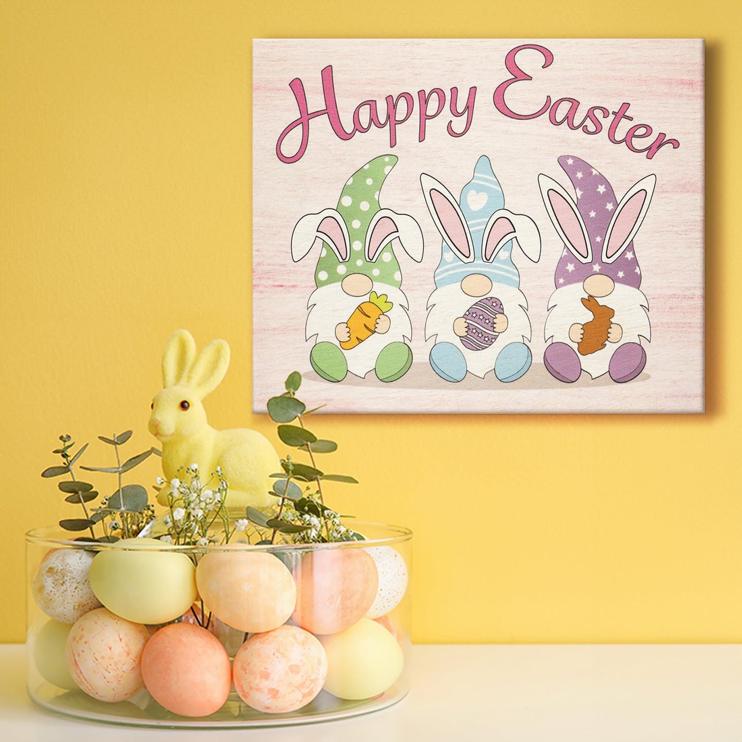 JennyGems Easter Decorations for the Home, Easter Sign, Farmhouse Easter Decor, 7.25 x 6 Wooden Sign, Made in USA