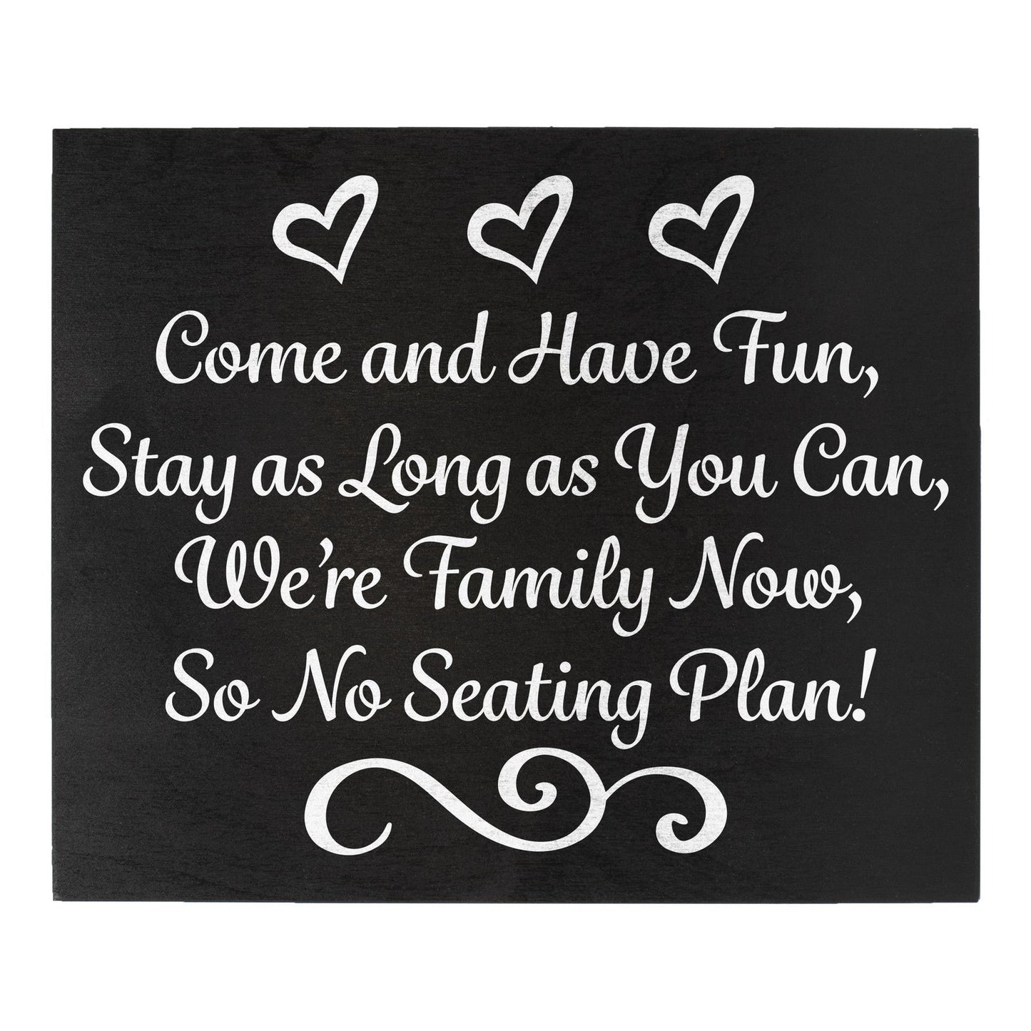 JennyGems Wedding Signs, Place Cards, Wedding Reception, No Seating Plan (Black)