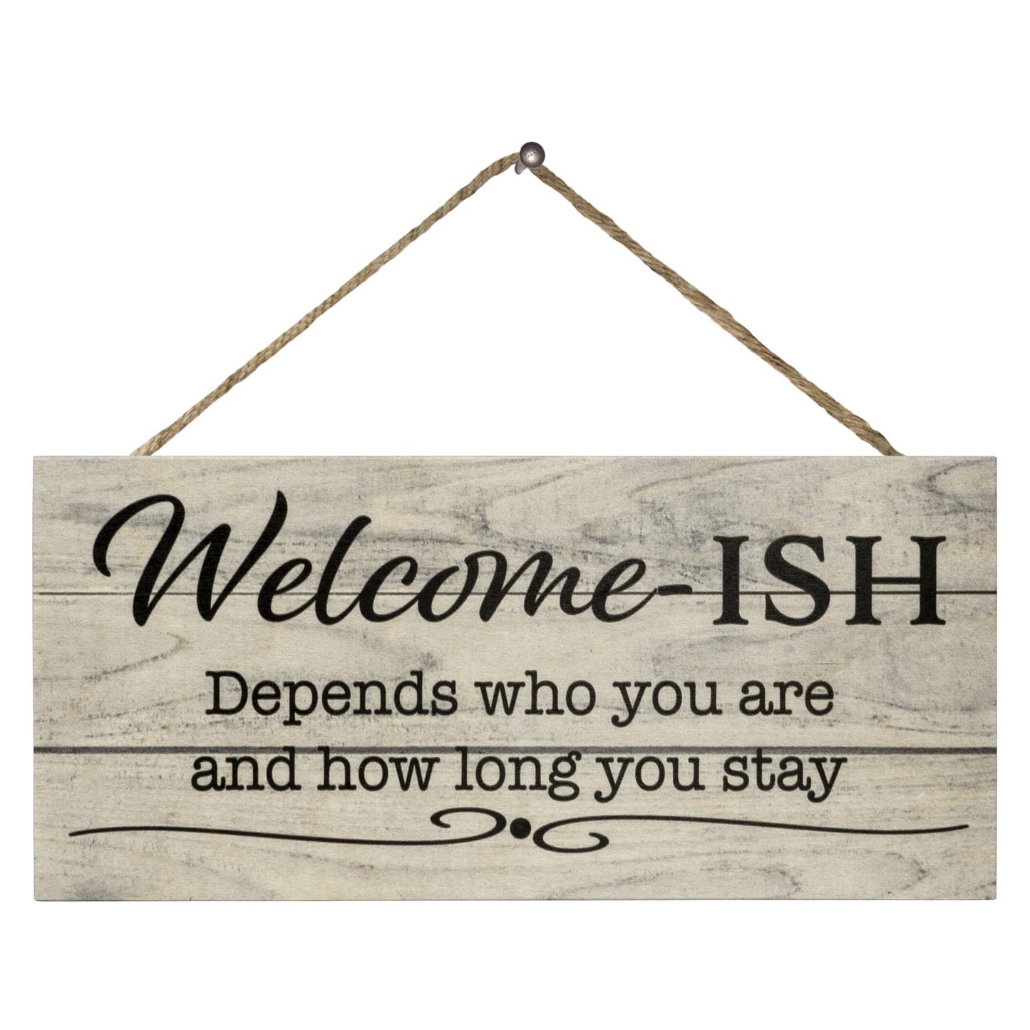 Funny Welcome Sign For Front Door, Welcome-ish Door Hanging Sign, Porch Wooden Decoration, American Made