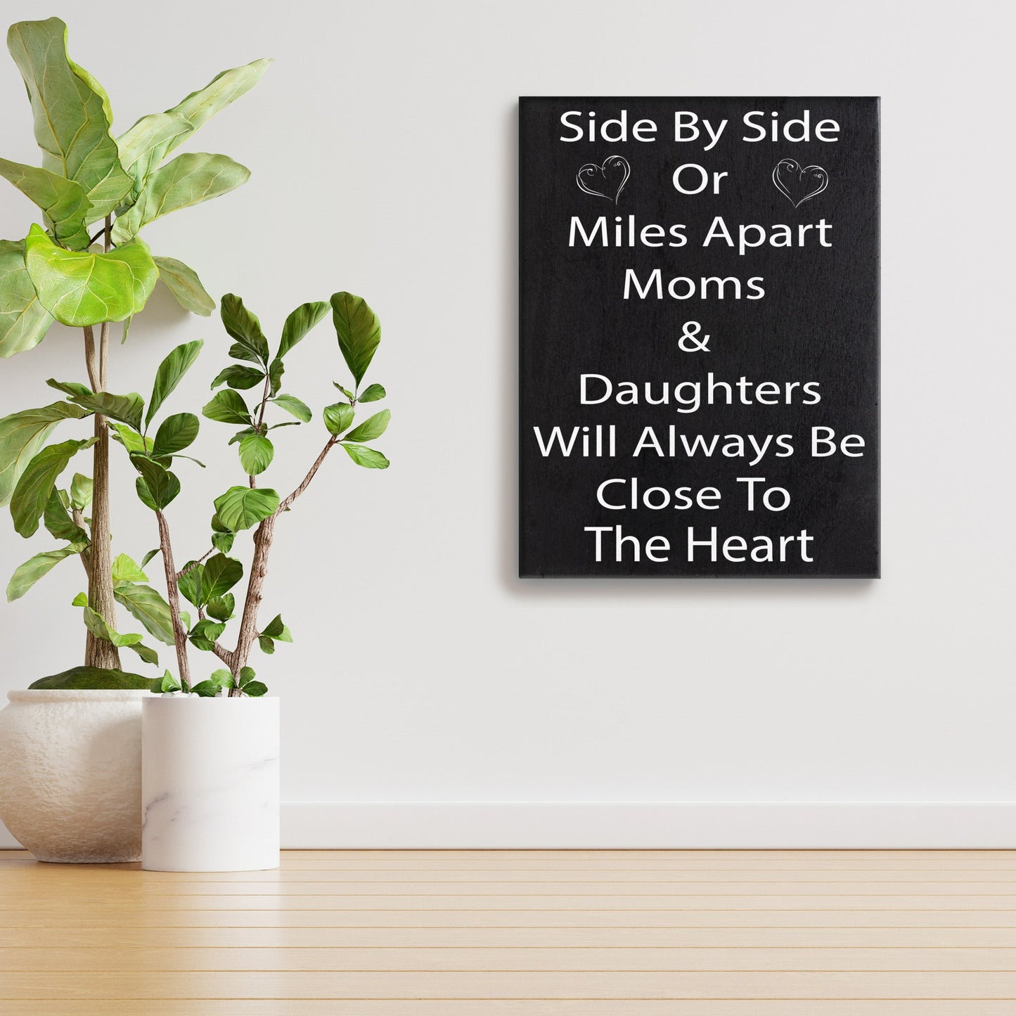 JennyGems Mom and Daughter Sign Gift Decor, Meaningful Gift for Mom, Mother's Day, 6x8 Inch Wood Sign, Made in USA
