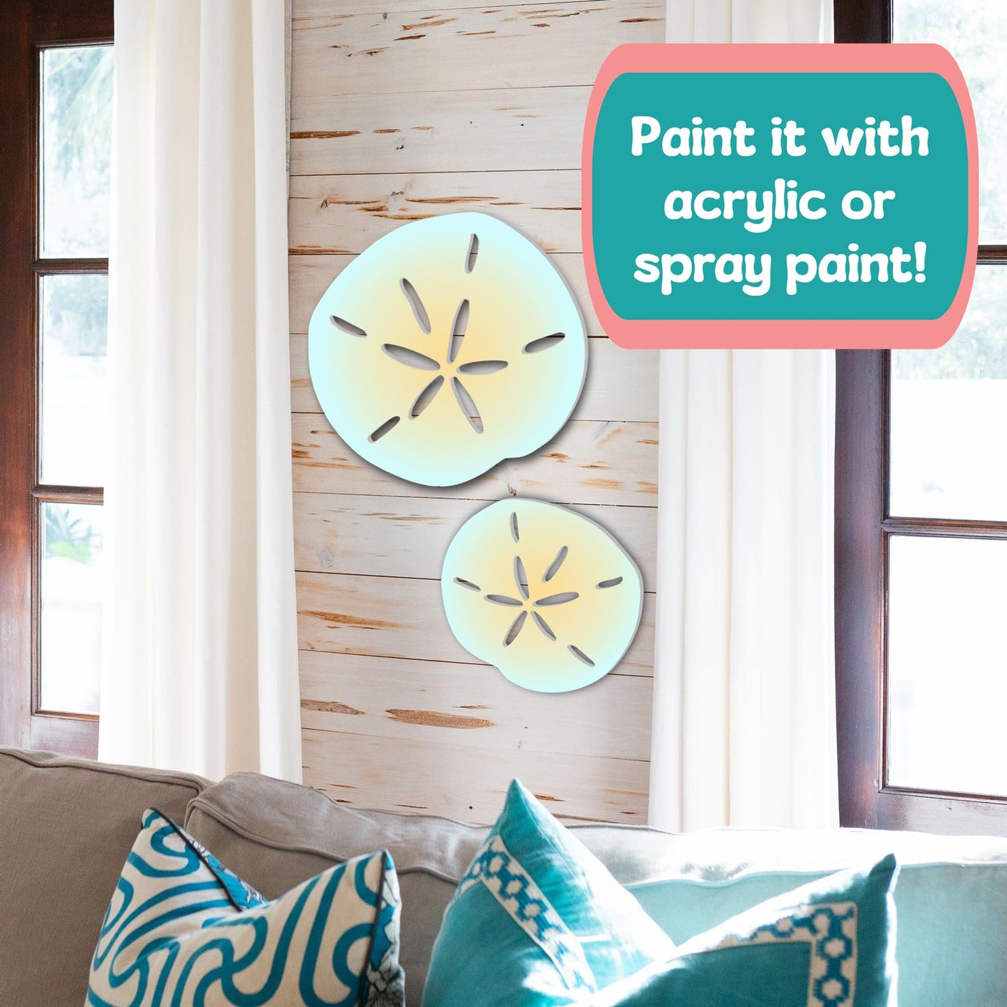 Outdoor Sand Dollar Wall Decor – Coastal Sign for Beach House – PVC Sand Dollar for Indoor Outdoor Use – Ocean Wall Art