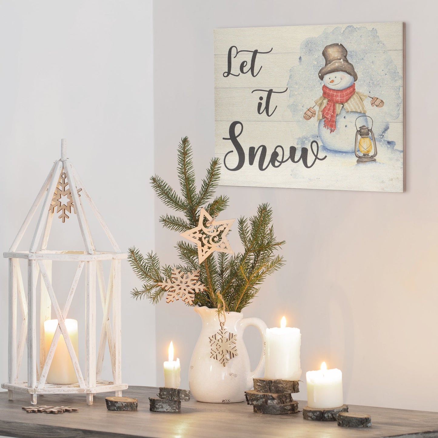 Let It Snow Wood Sign, Christmas Decorations, Cute Christmas Decor, Holiday Decor, Winter Decor, American Made