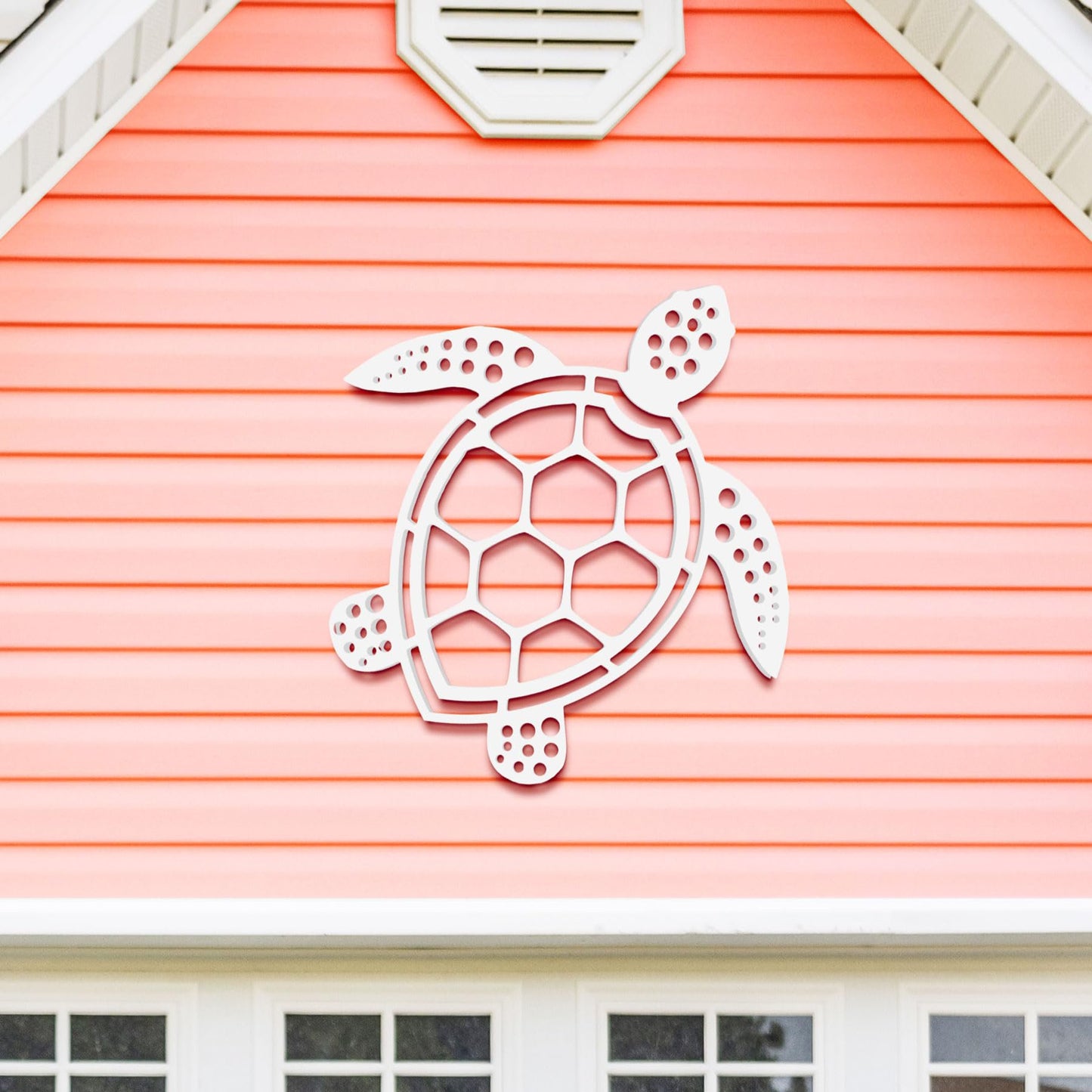 Handcrafted PVC Turtle Outdoor Wall Art - Coastal Nautical Decor, Weatherproof Turtle for Beach House, Pool, or Garden
