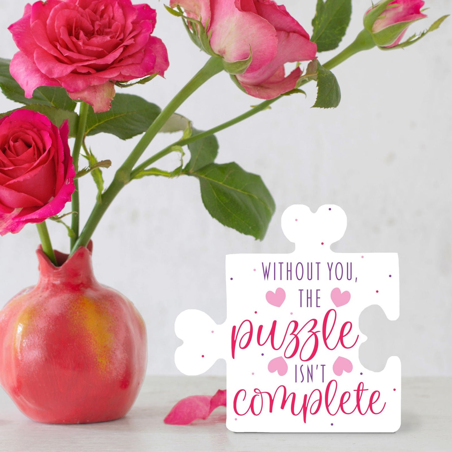 Valentines Day Decor, Without You the Puzzle Isn't Complete PVC Puzzle Sign