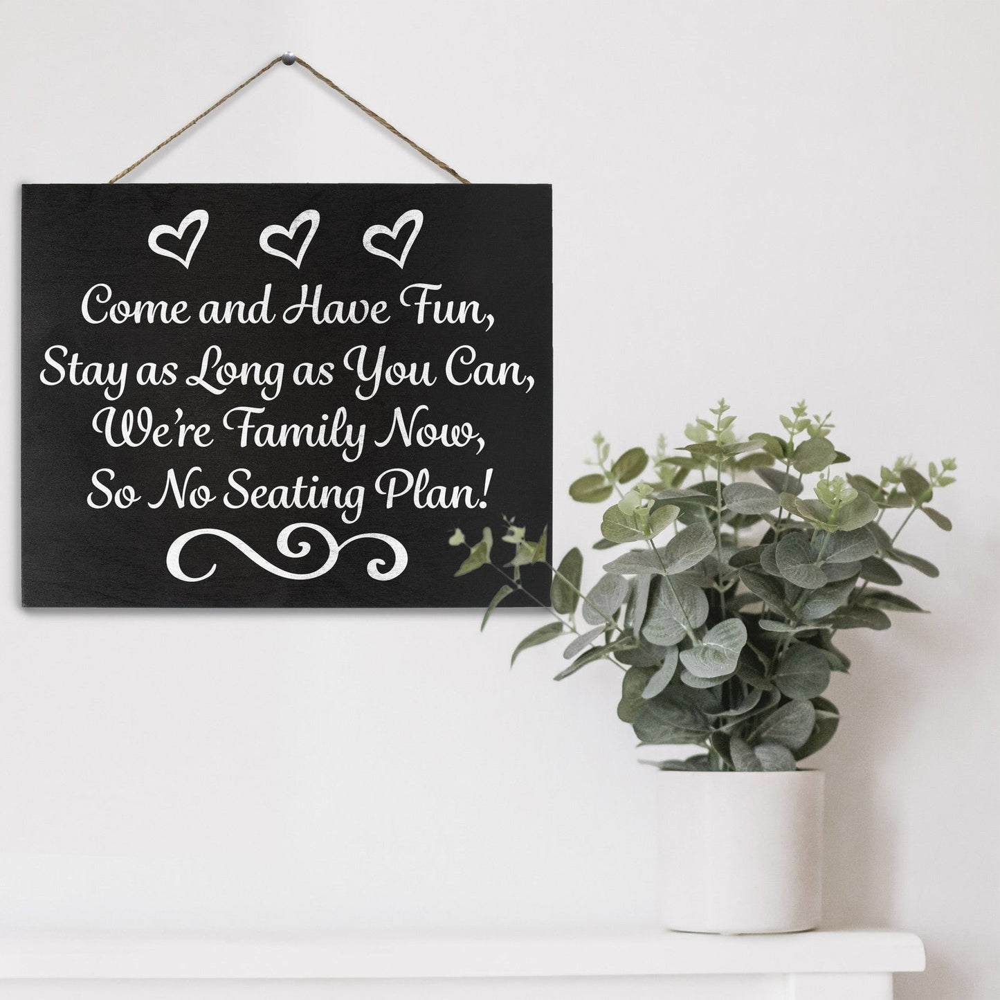 JennyGems Wedding Signs, Place Cards, Wedding Reception, No Seating Plan (Black)