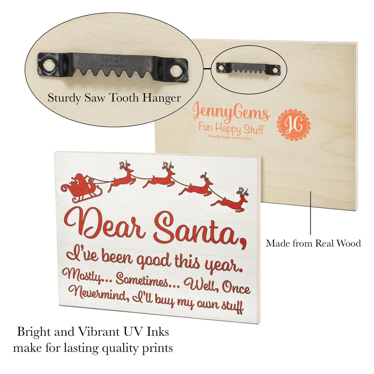 JennyGems Dear Santa I've Been Good, Christmas Decorations, Cute Santa Decor