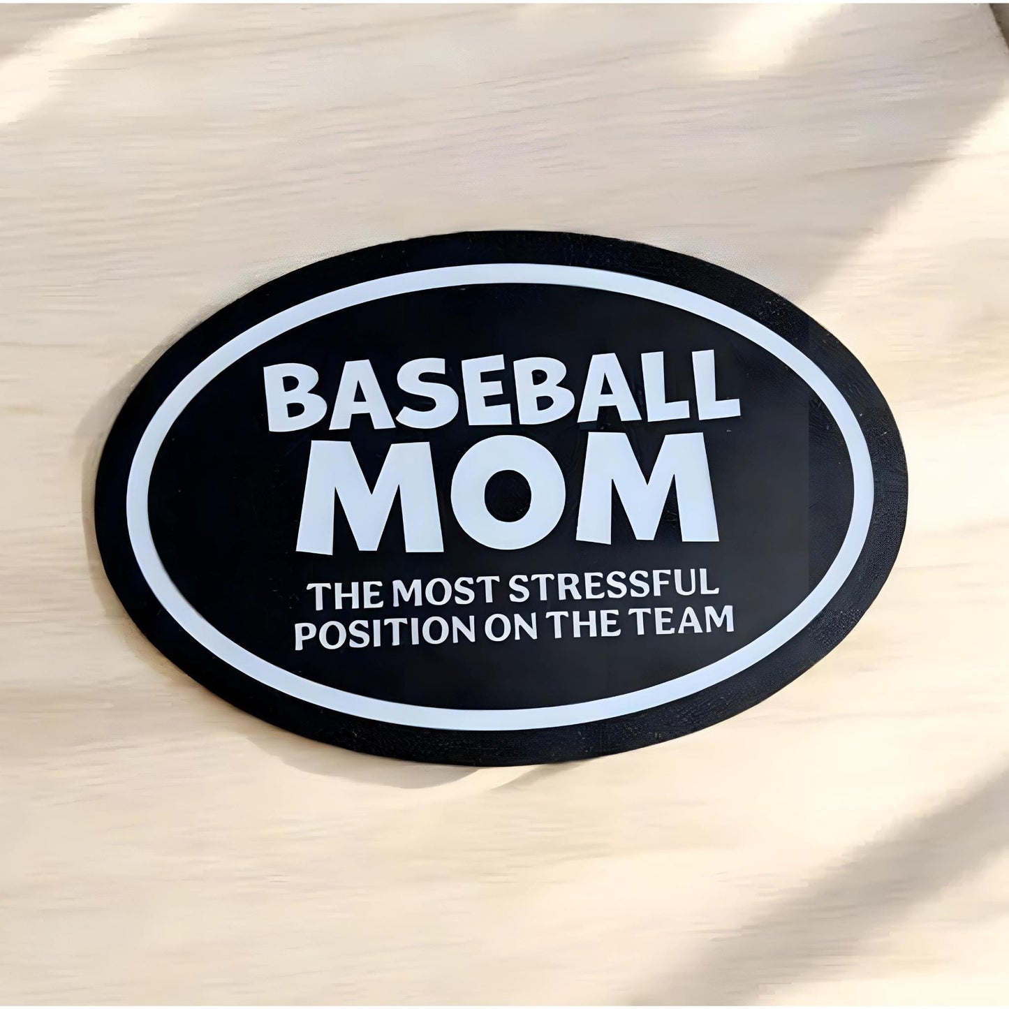 Funny Baseball Mom Magnet: Stressful Position Team Mom Gift
