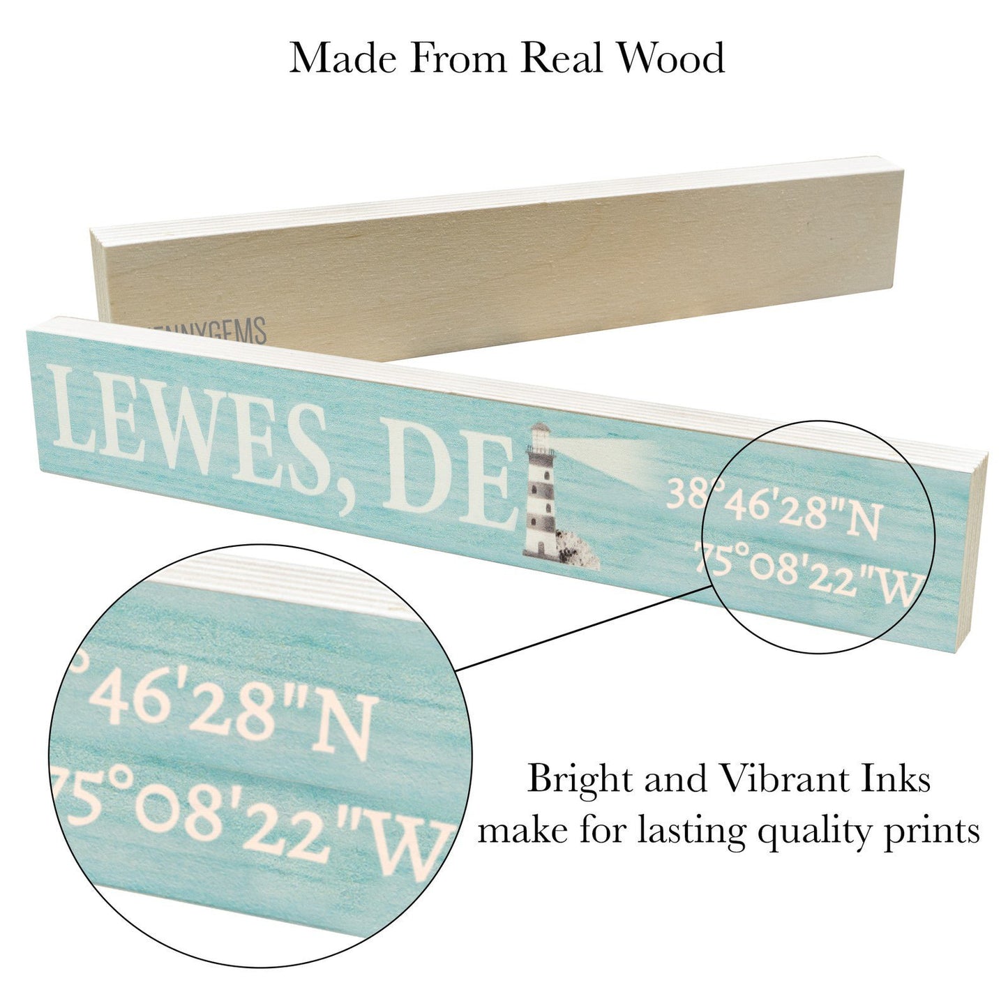 JennyGems Delaware Gifts, Delaware Souvenirs, Lewes Lighthouse Footer