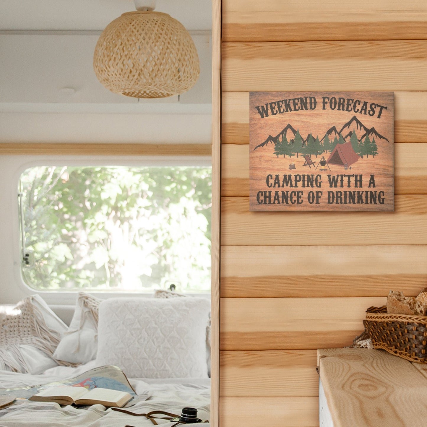 JennyGems Camper Gifts for Women, Gift for Campers Weekend Forecast Camp Sign