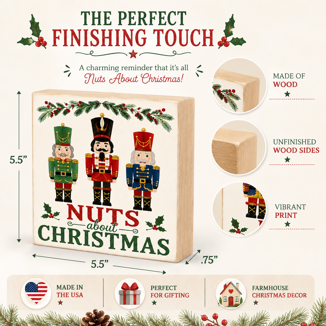 Nutcracker Wood Sign, Christmas