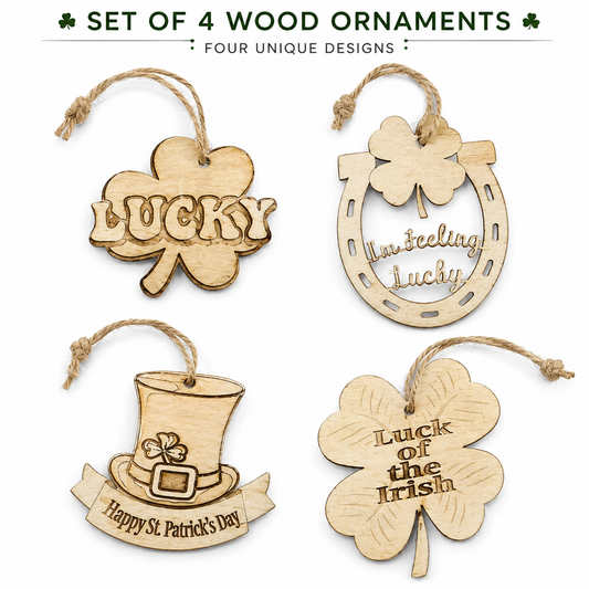 St. Patrick's Day Wooden Ornament Set