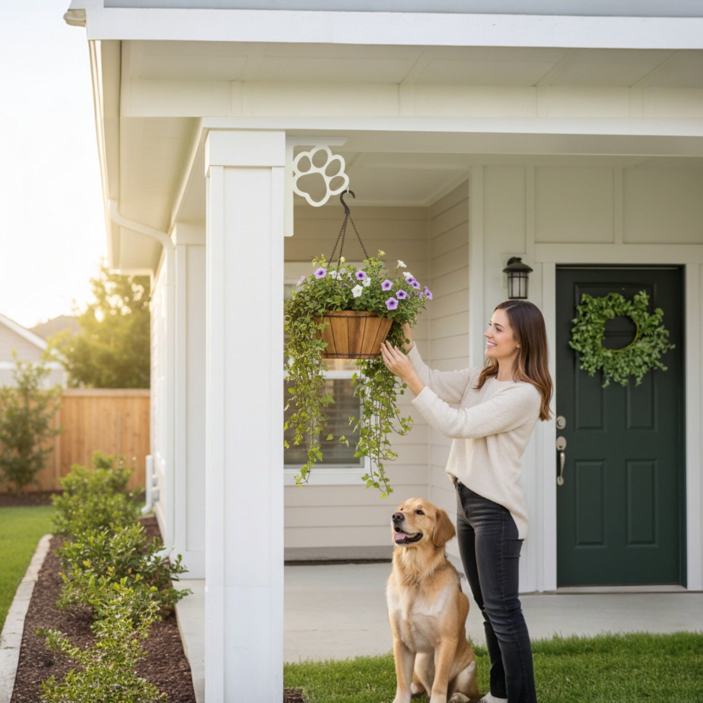 Paw Print Mailbox Bracket and Porch Decor, Indoor Outdoor