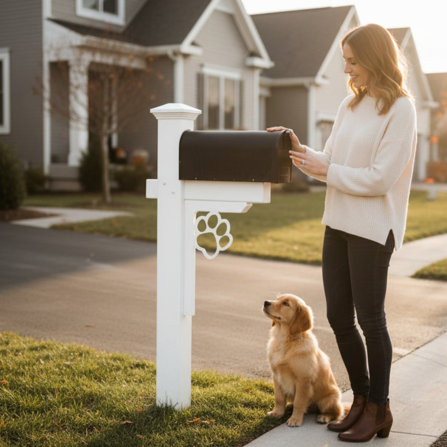 Paw Print Mailbox Bracket and Porch Decor, Indoor Outdoor