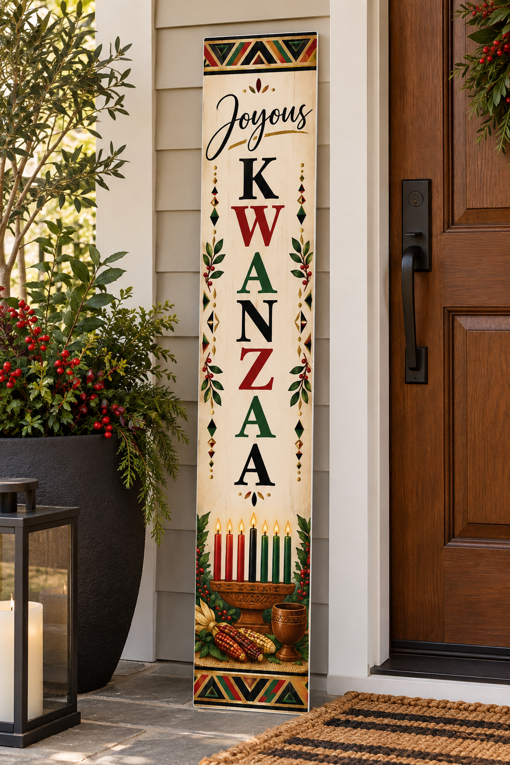 Joyous Kwanzaa PVC Porch Board porch lifestyle