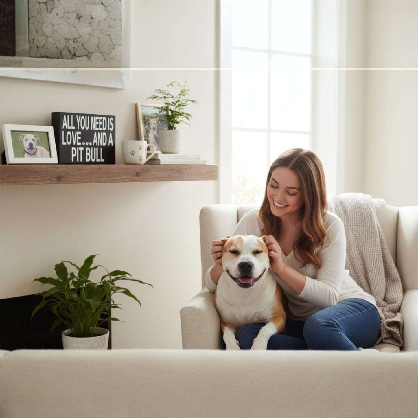 All You Need Is Love And Pit Bull Sign