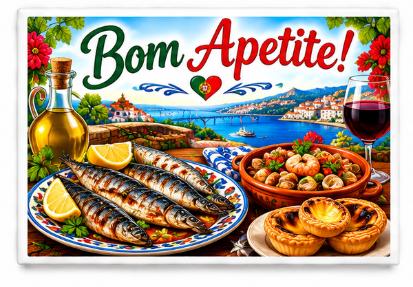 Portugal rectangular magnet front on white background