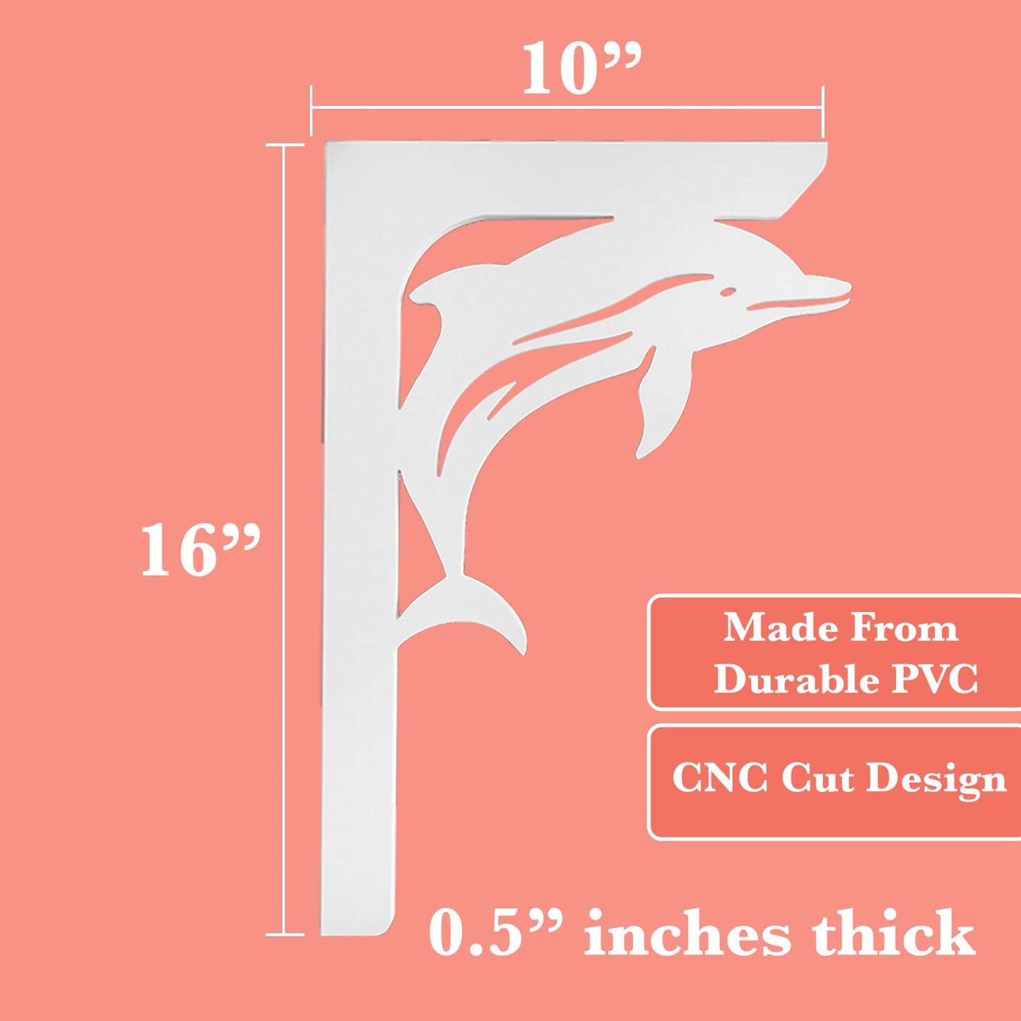 JennyGems Dolphin Mailbox Bracket and Porch Decor, Mailbox Decoration, 16 Inch