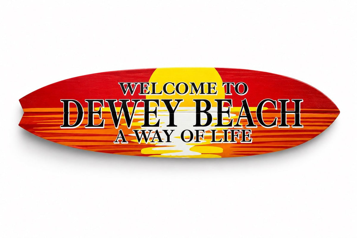 Welcome to Dewey Beach Decorative Surfboard Wall Decor