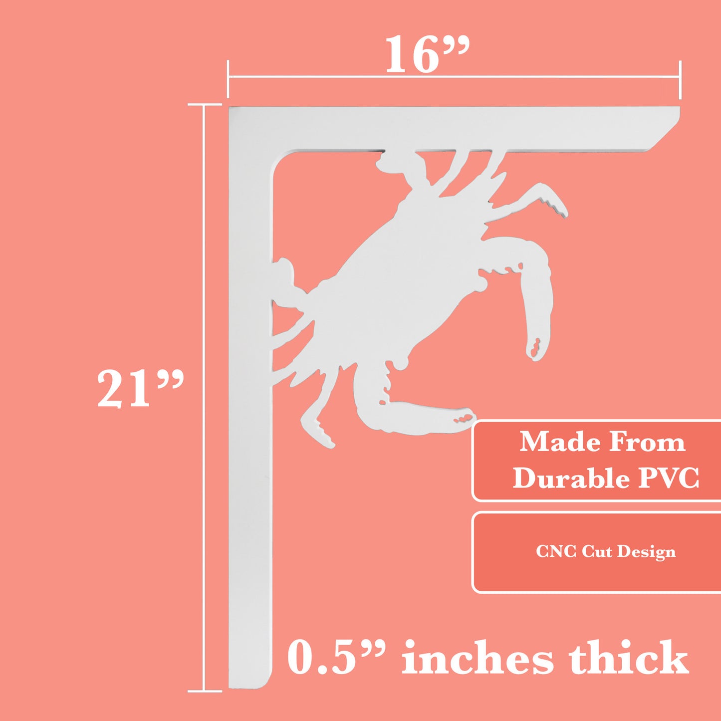 JennyGems Crab Mailbox Decorative Bracket, Porch Decor, Beach Coastal, 21 Inch