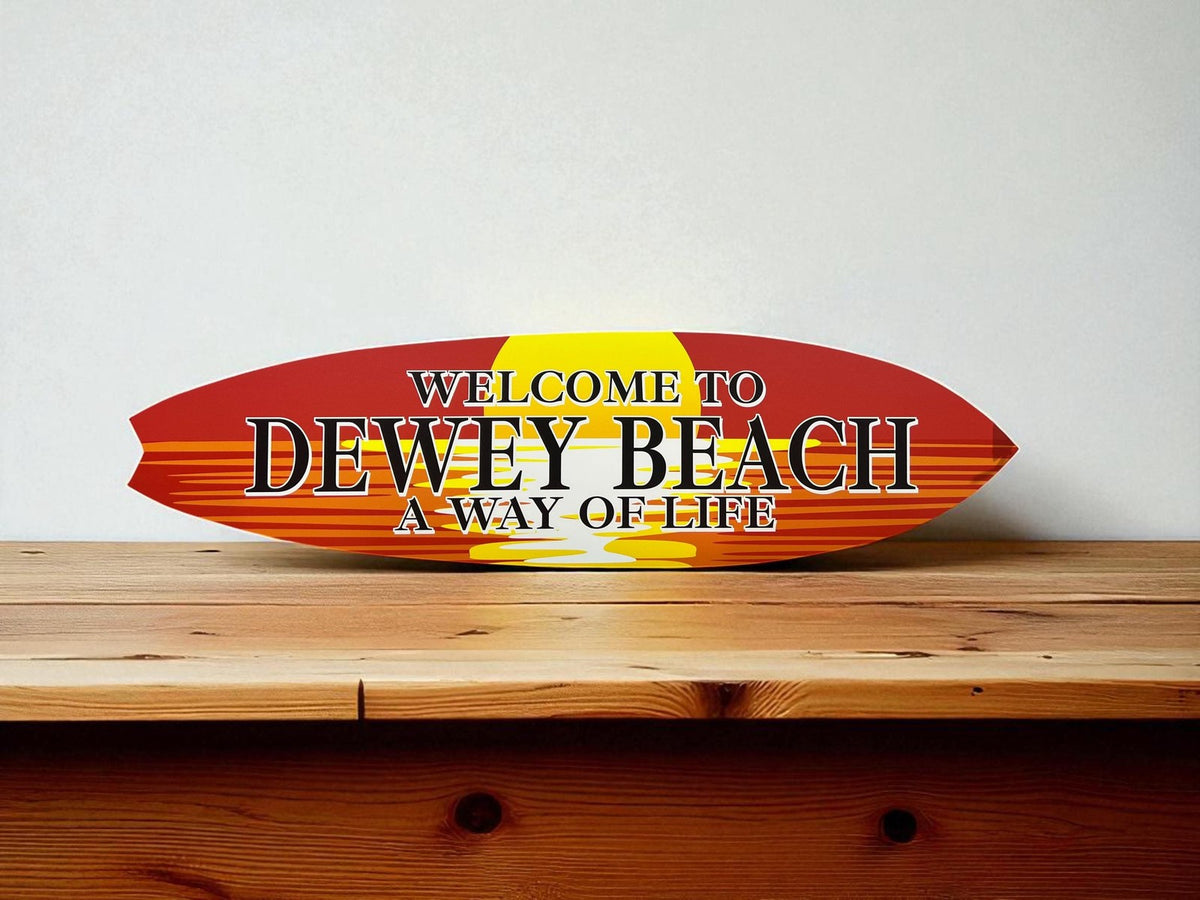 Welcome to Dewey Beach Decorative Surfboard Wall Decor