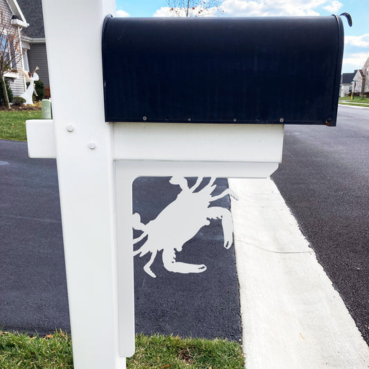 JennyGems Crab Mailbox Decorative Bracket, Porch Decor, Beach Coastal, 21 Inch