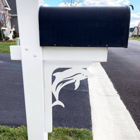 JennyGems Dolphin Mailbox Bracket and Porch Decor, Mailbox Decoration, 16 Inch