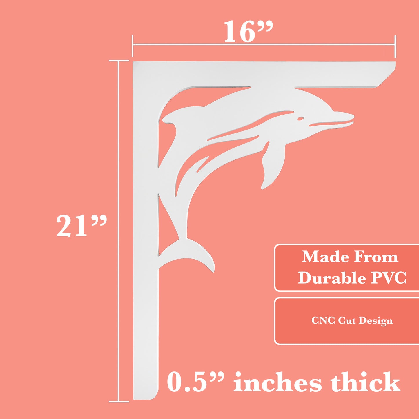 JennyGems Dolphin Mailbox Bracket and Porch Decor, Mailbox Decor, 21 Inch