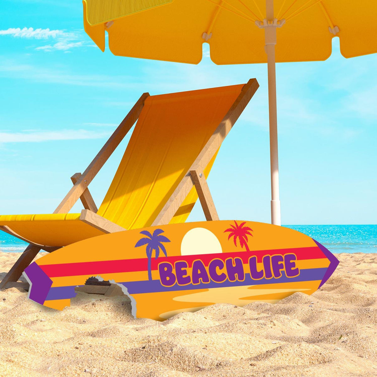 Beach Life Shark Bite Surfboard Wall Art | JennyGems | Coastal Decor, Weather Re